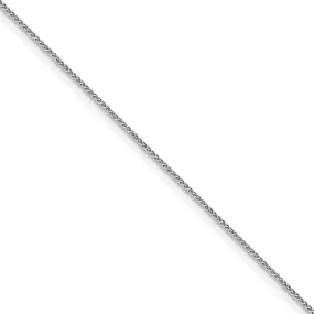 0.8mm 10K White Gold Solid Spiga Chain Anklet, 10 Inch