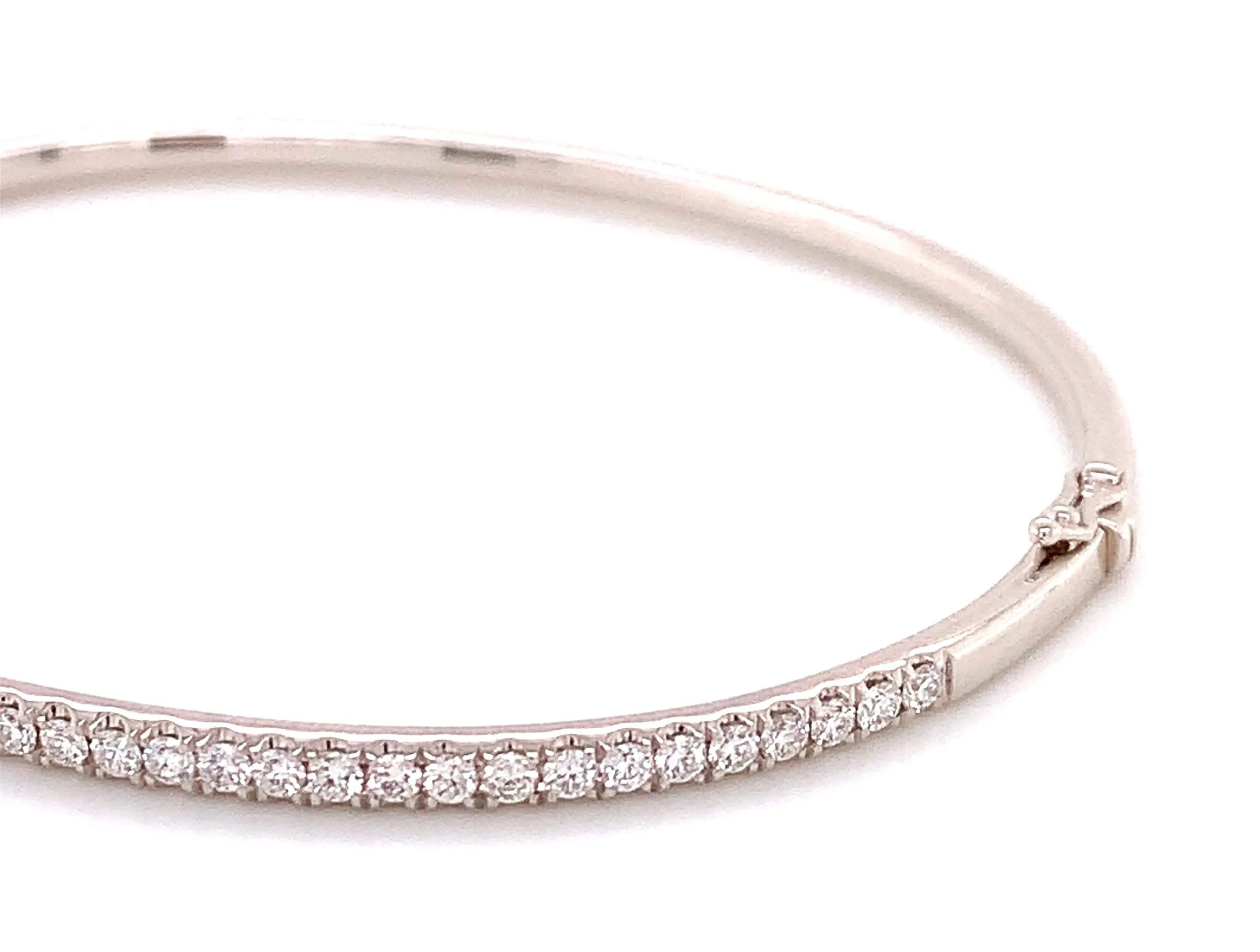 0.92ct t.w. White Gold Diamond Bangle Bracelet