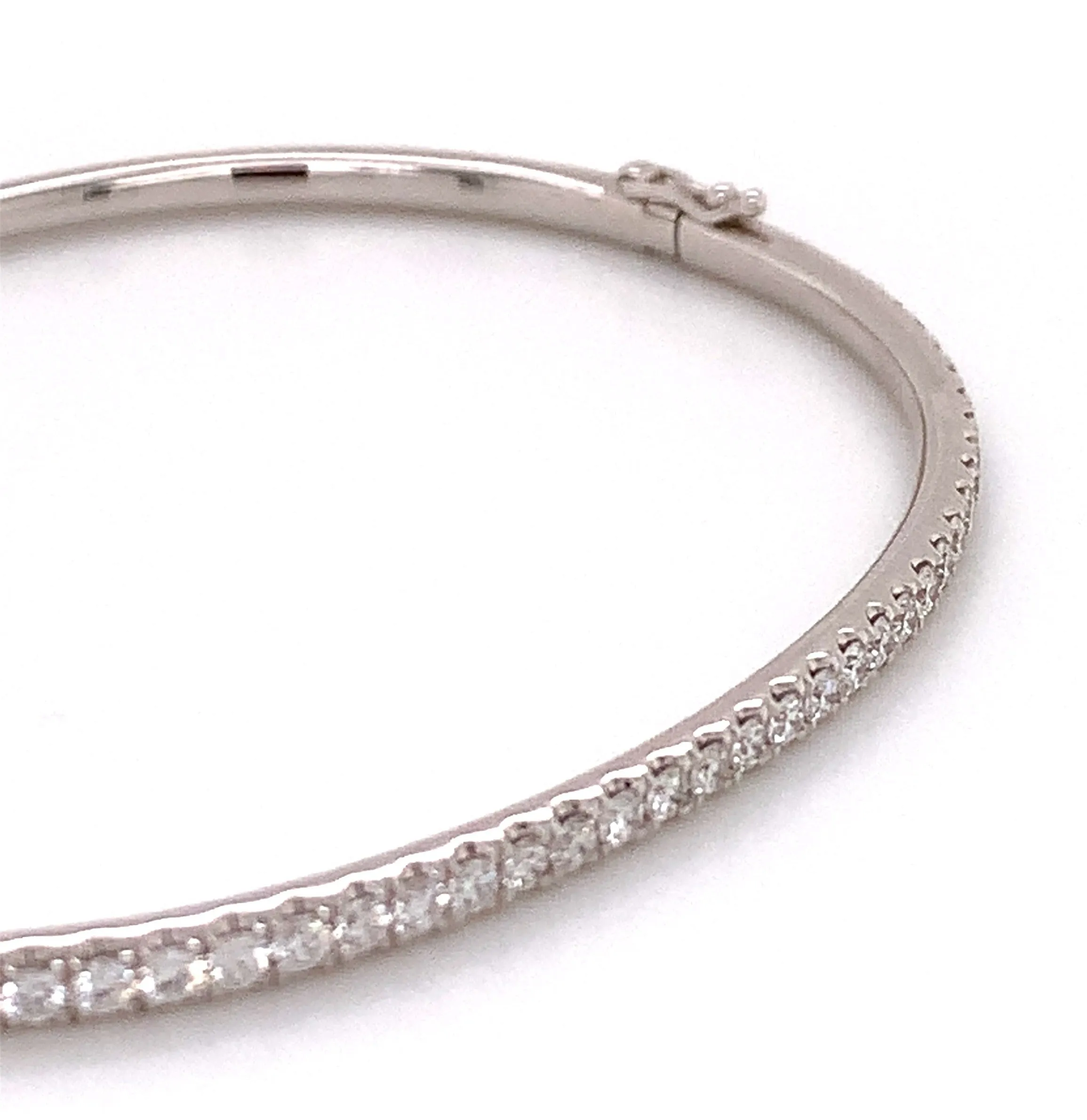 0.92ct t.w. White Gold Diamond Bangle Bracelet