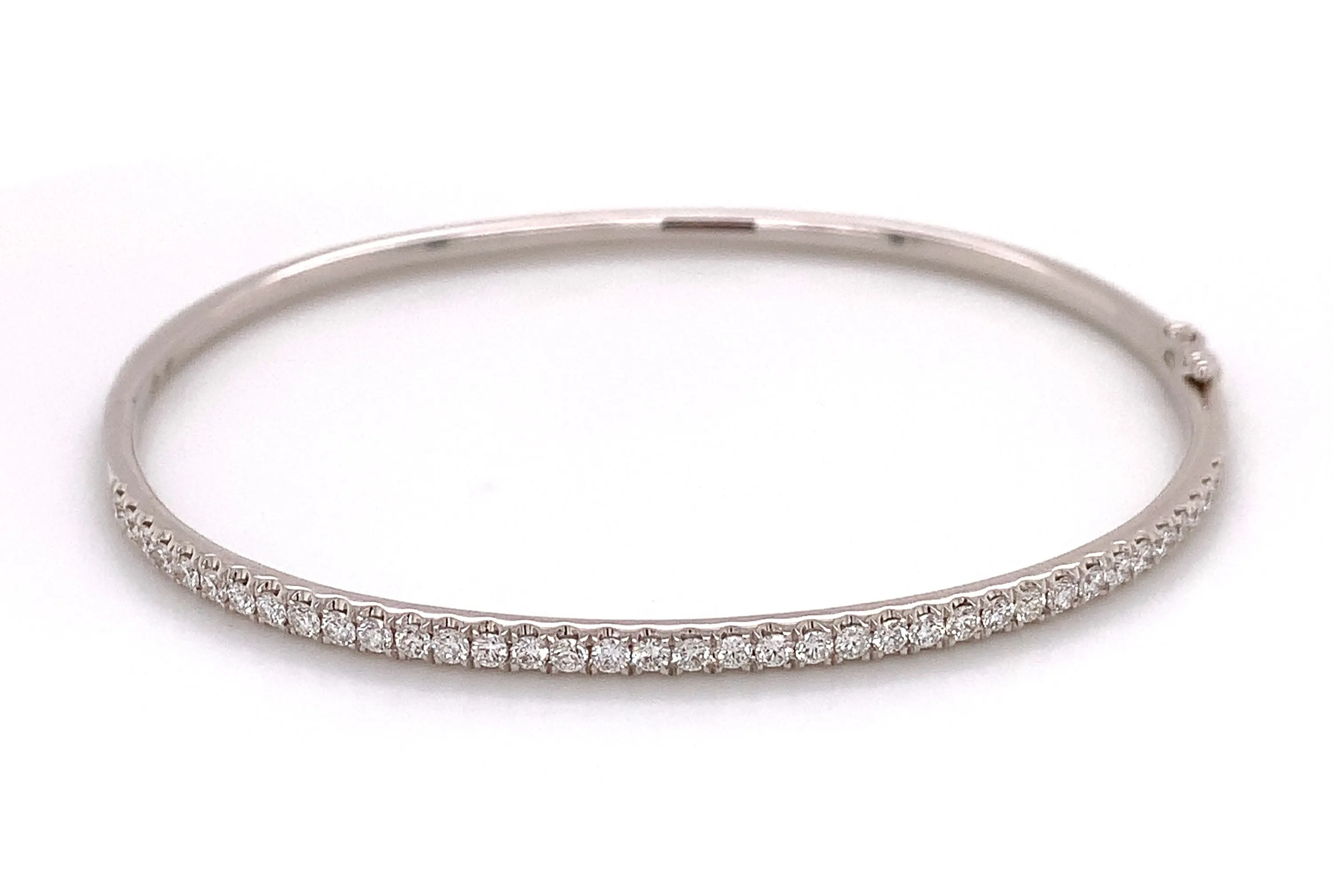 0.92ct t.w. White Gold Diamond Bangle Bracelet