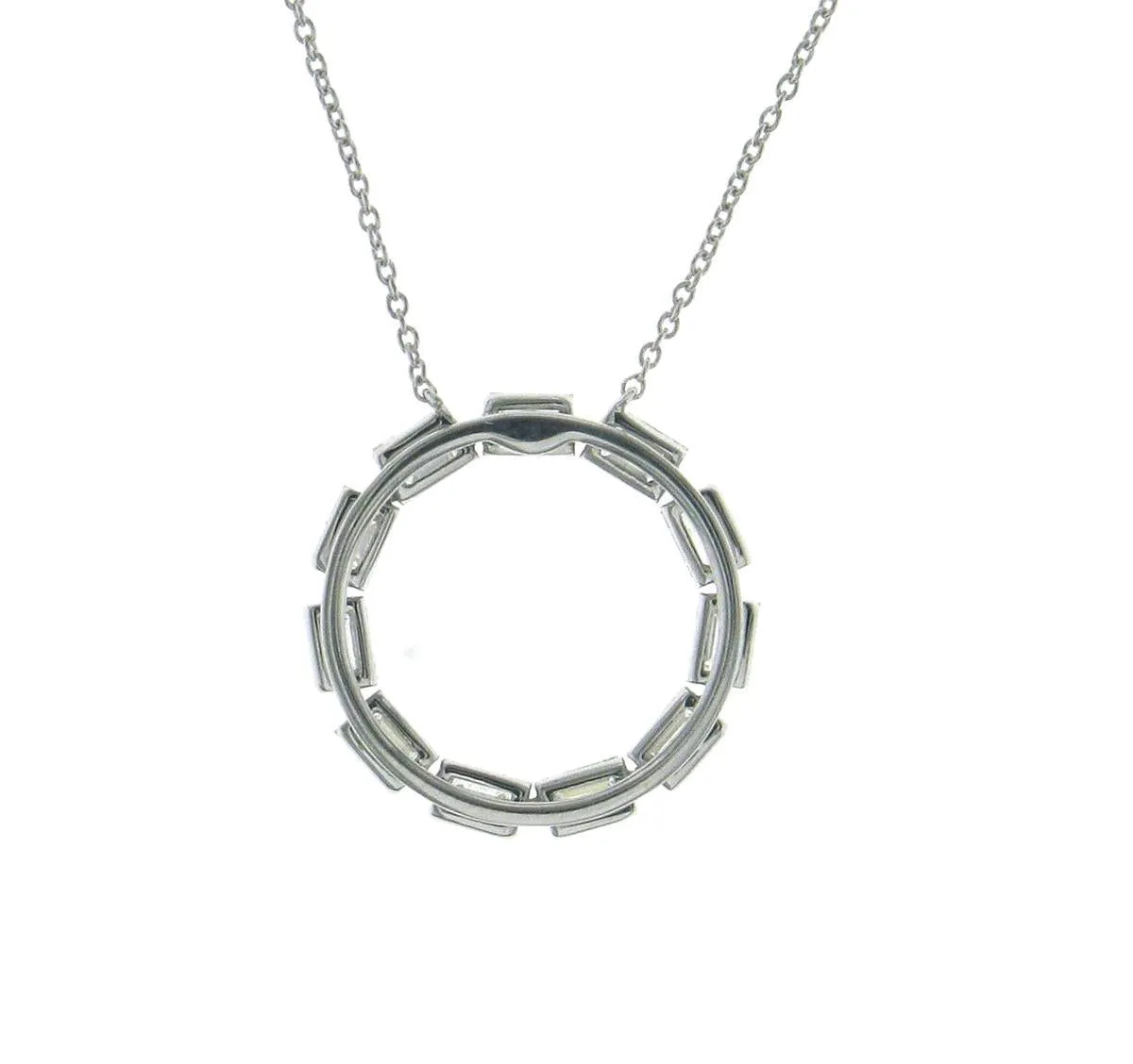 0.99ct tw Diamond Emerald-cut Circle of Life Pendant Necklace