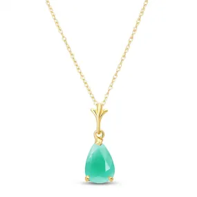 1 Carat 14K Solid Yellow Gold Olga Emerald Necklace