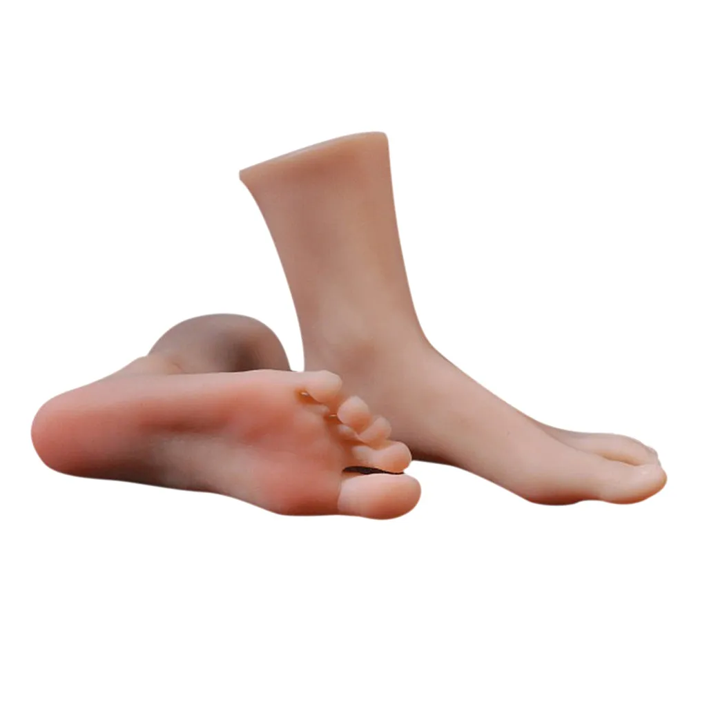 1 pair Lifesize Soft Mannequin Foot Model for Nail Tattoo Practice Display