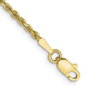 10k 1.75mm Diamond-cut Rope Chain Anklet