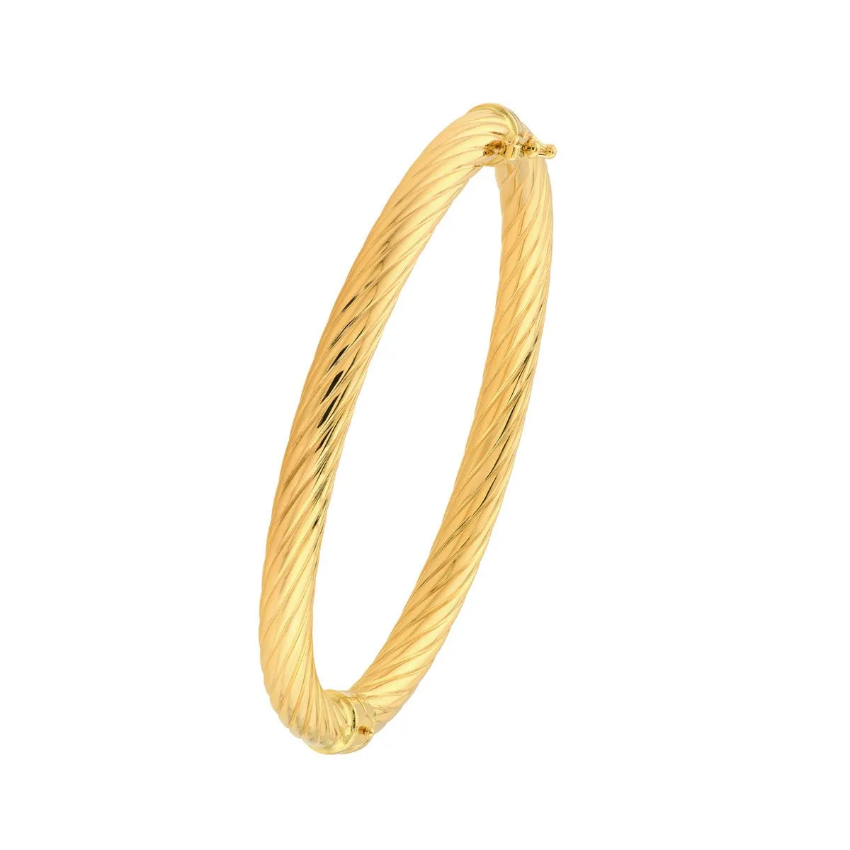 10K Yellow Gold Twisted Tube Bangle Bracelet