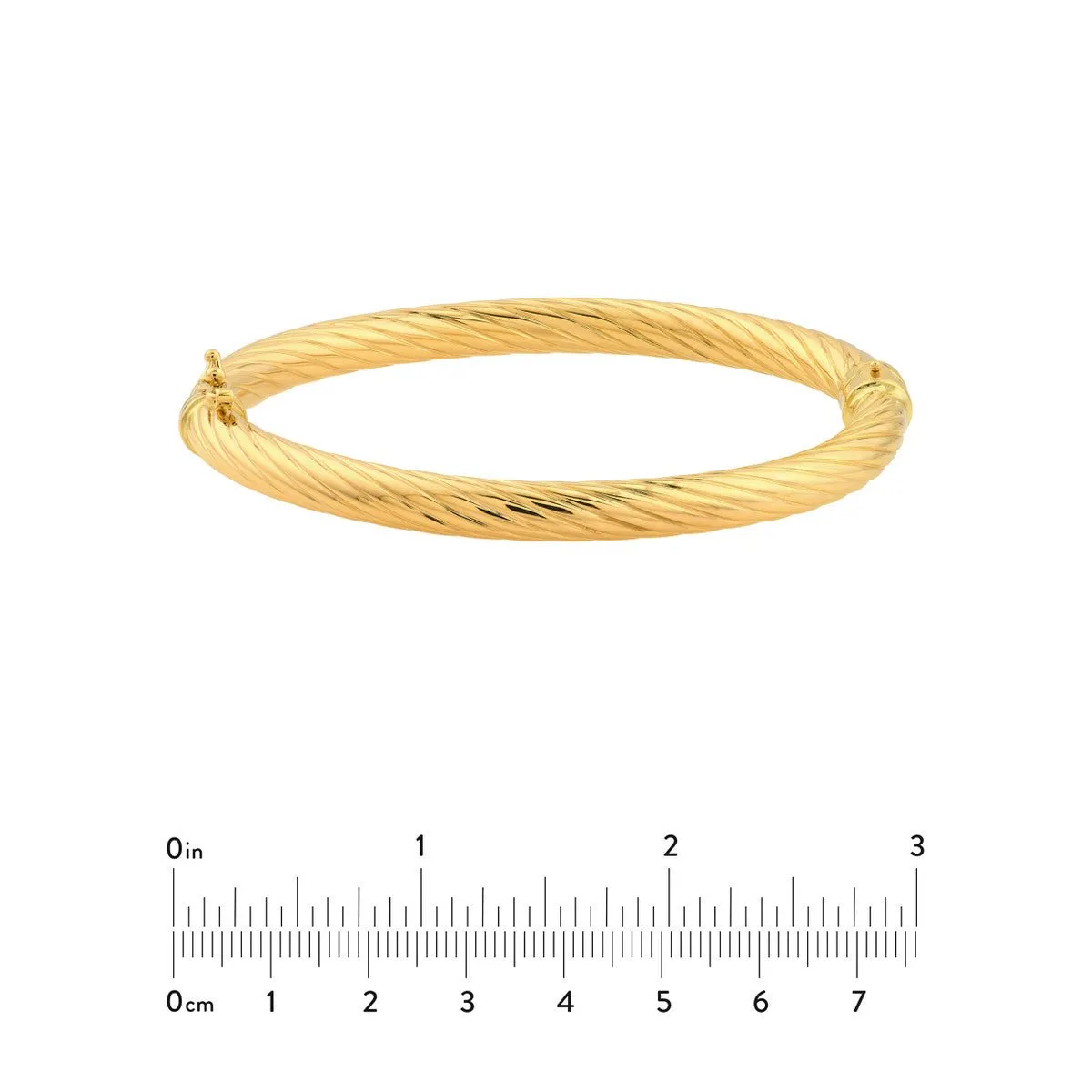 10K Yellow Gold Twisted Tube Bangle Bracelet