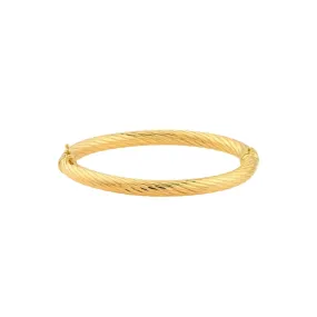 10K Yellow Gold Twisted Tube Bangle Bracelet