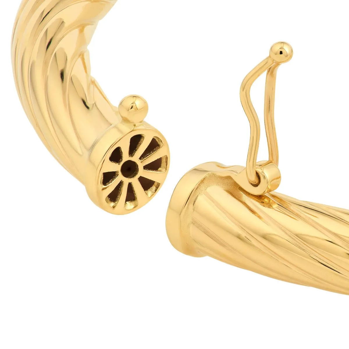 10K Yellow Gold Twisted Tube Bangle Bracelet