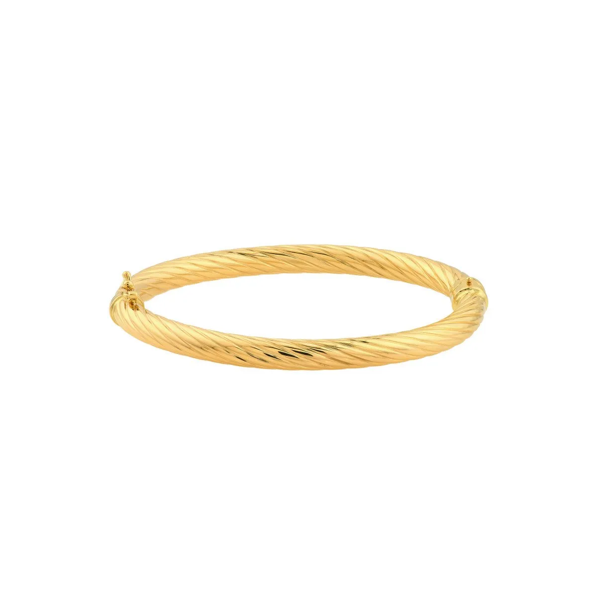 10K Yellow Gold Twisted Tube Bangle Bracelet