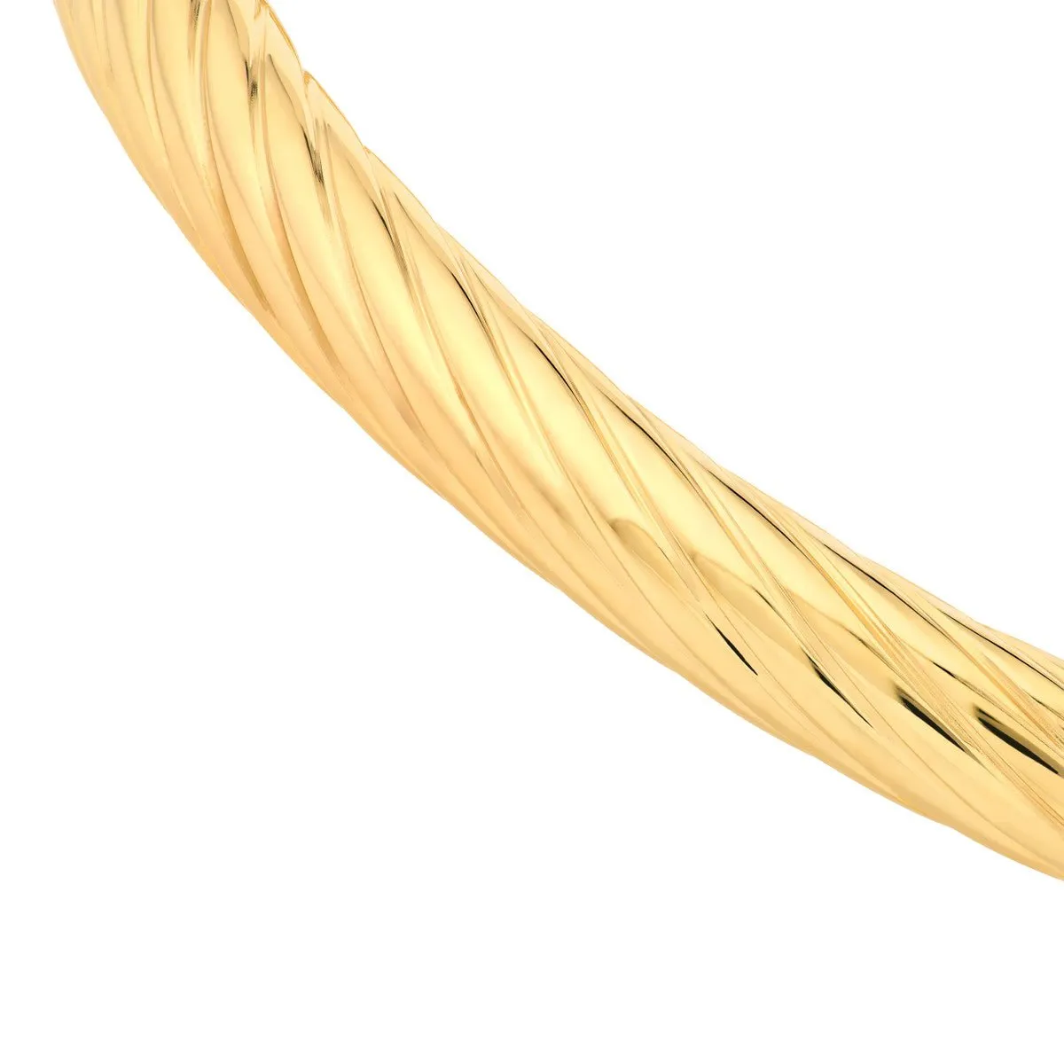 10K Yellow Gold Twisted Tube Bangle Bracelet