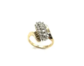 1/2 CTW Diamond 3 Row Waterfall Ring