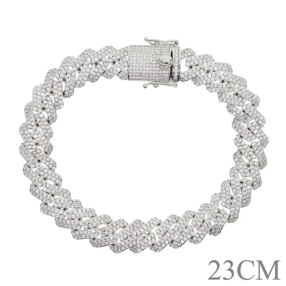 12mm Iced Cubic Zircon Miami Chain anklets