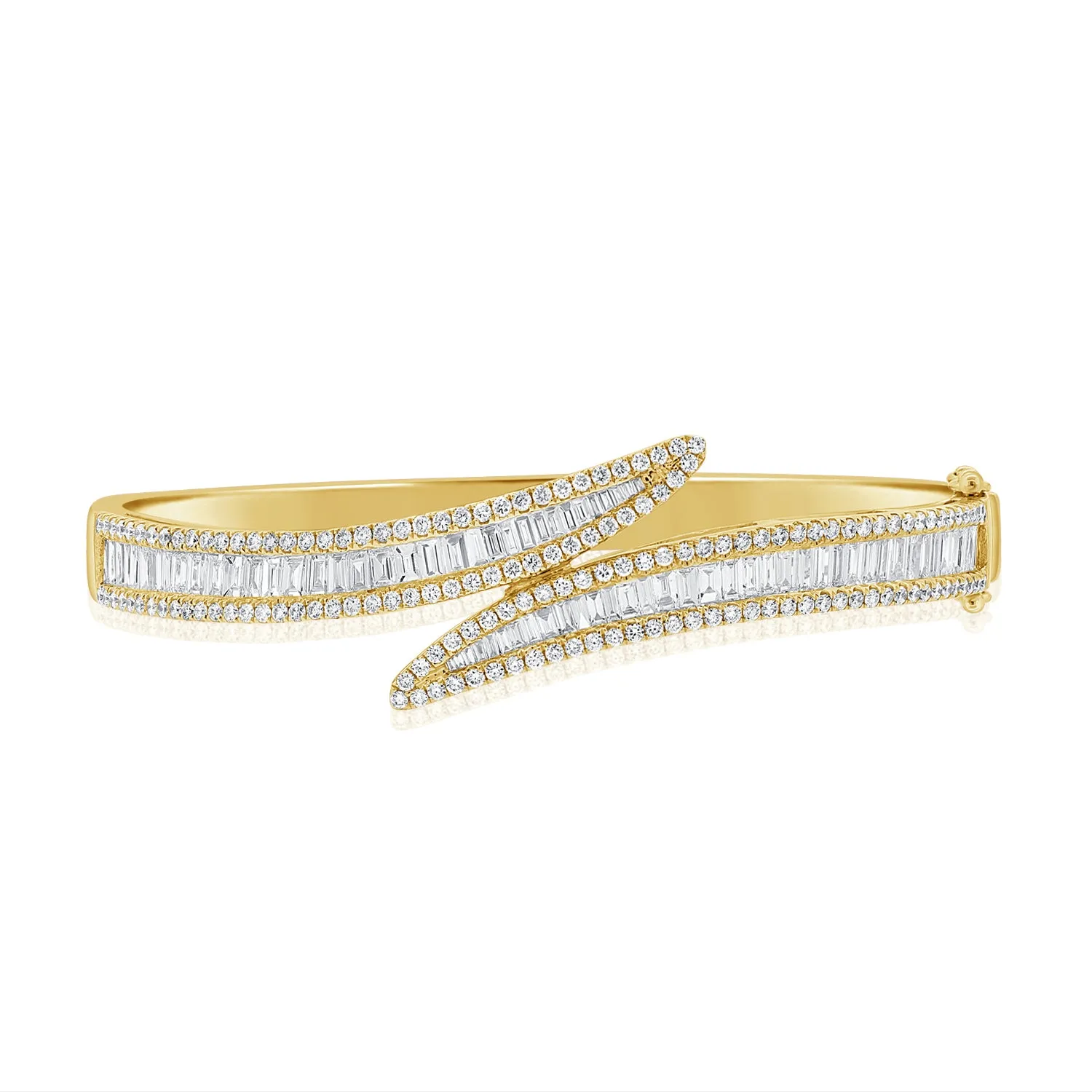 14K Gold & Diamond Cuff Bangle - 3.69ct