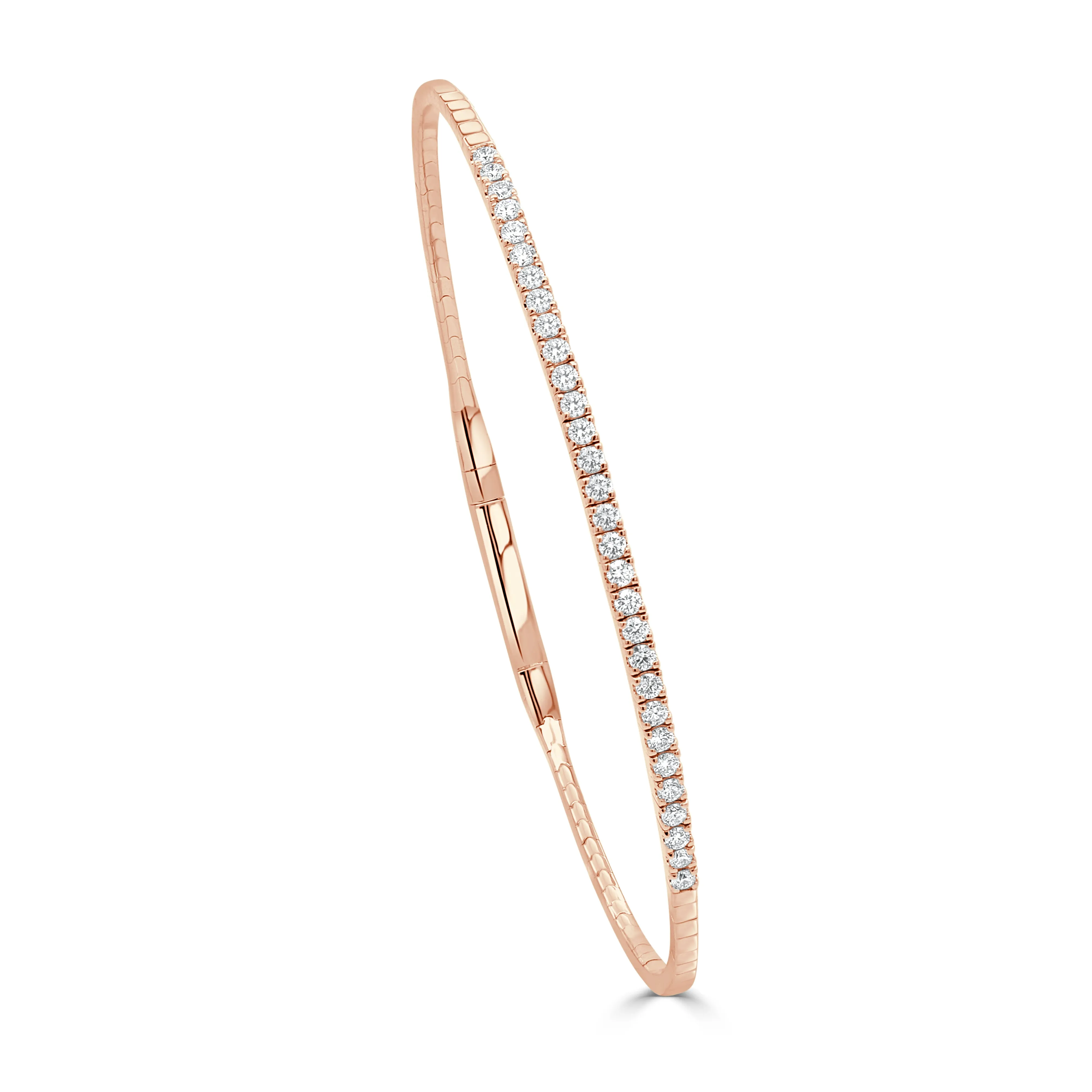 14K Gold & Diamond Flexible Bangle - 0.40ct