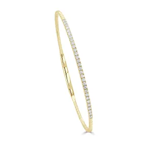 14K Gold & Diamond Flexible Bangle - 0.40ct