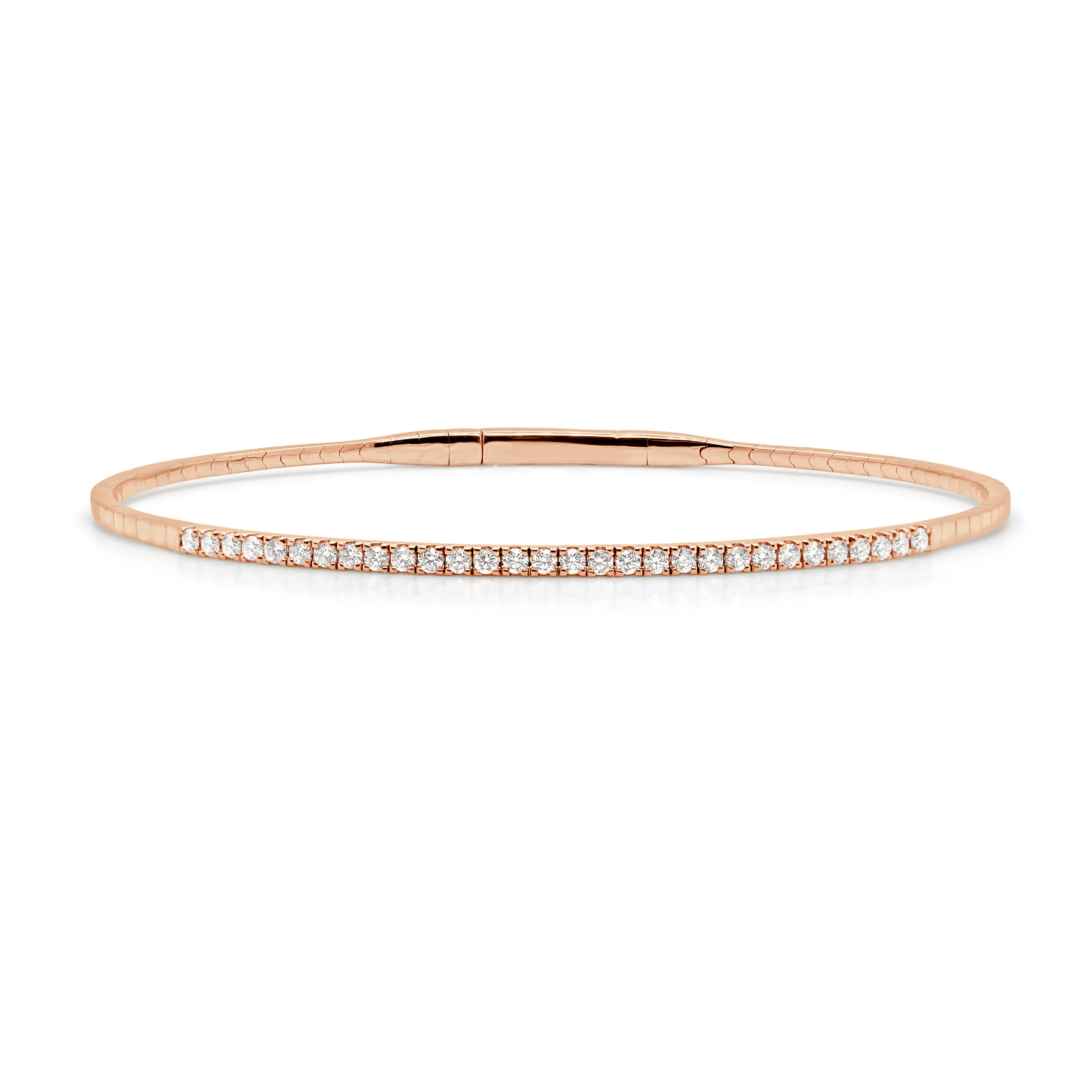 14K Gold & Diamond Flexible Bangle - 0.40ct