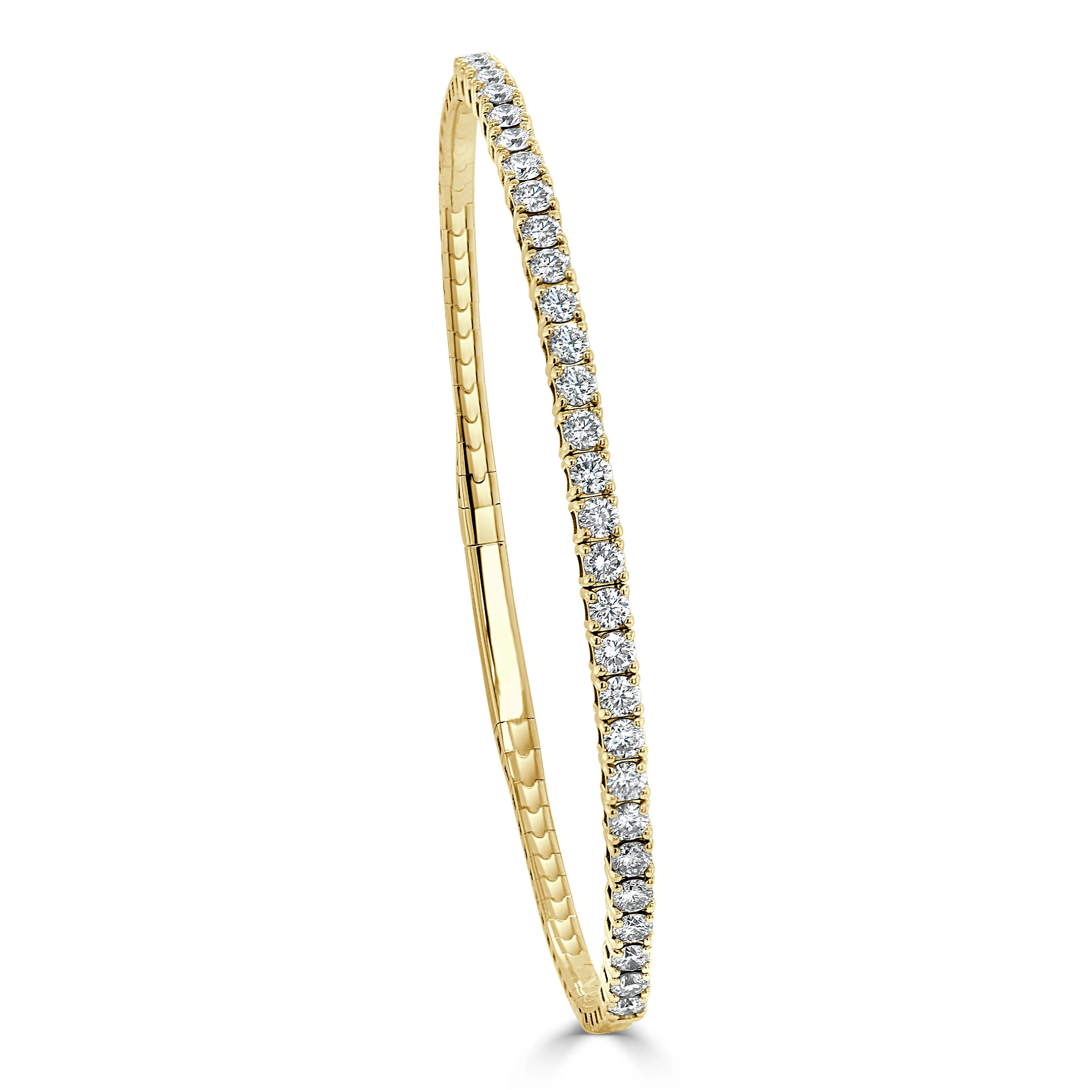 14k Gold & Diamond Flexible Bangle - 1.73ct