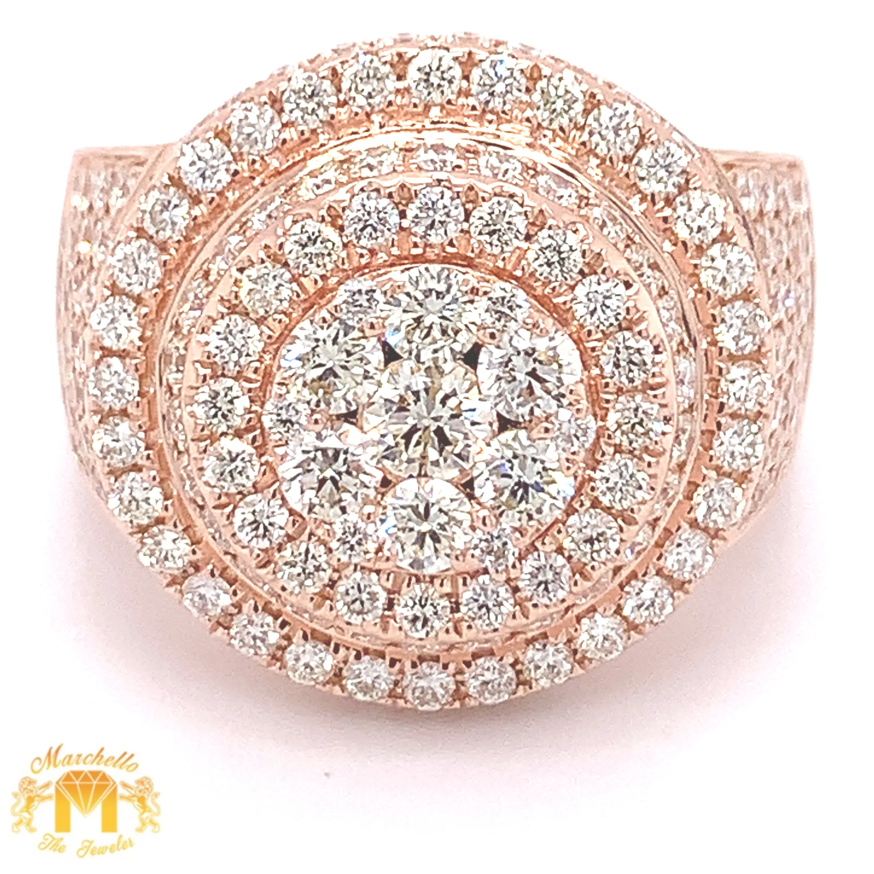 14k Gold Cake Ring with Round Diamond