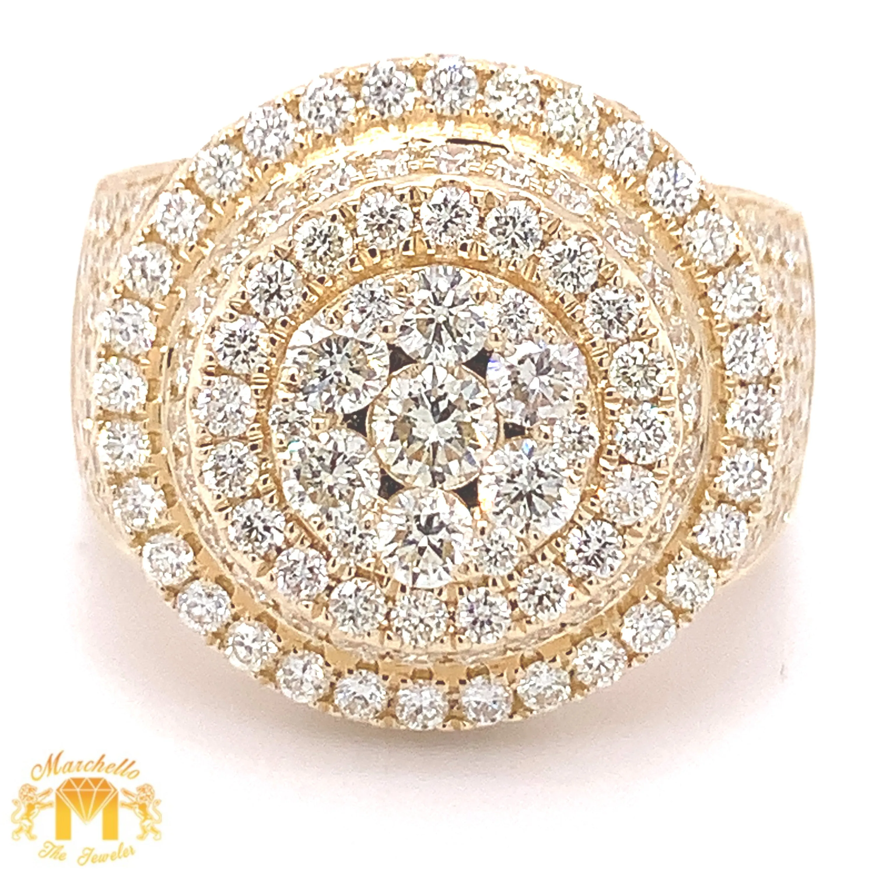 14k Gold Cake Ring with Round Diamond