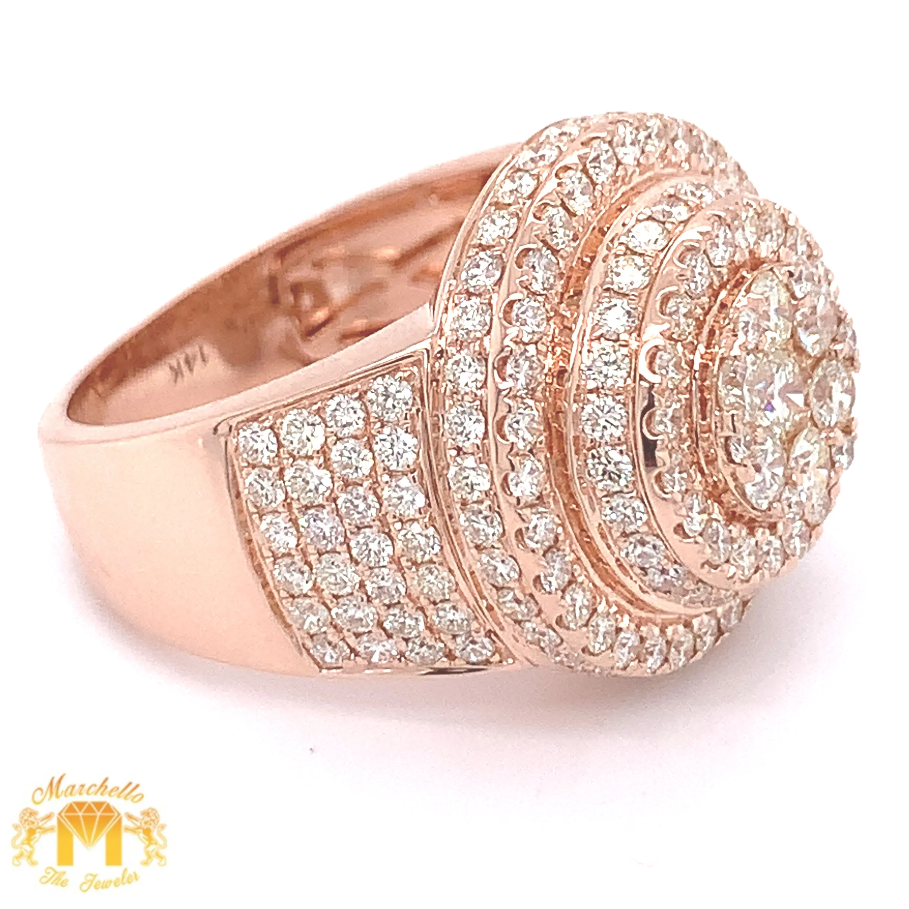 14k Gold Cake Ring with Round Diamond