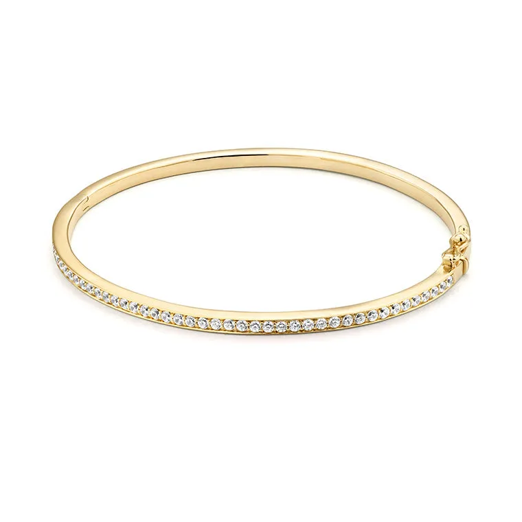 14k Gold Diamond Bangle