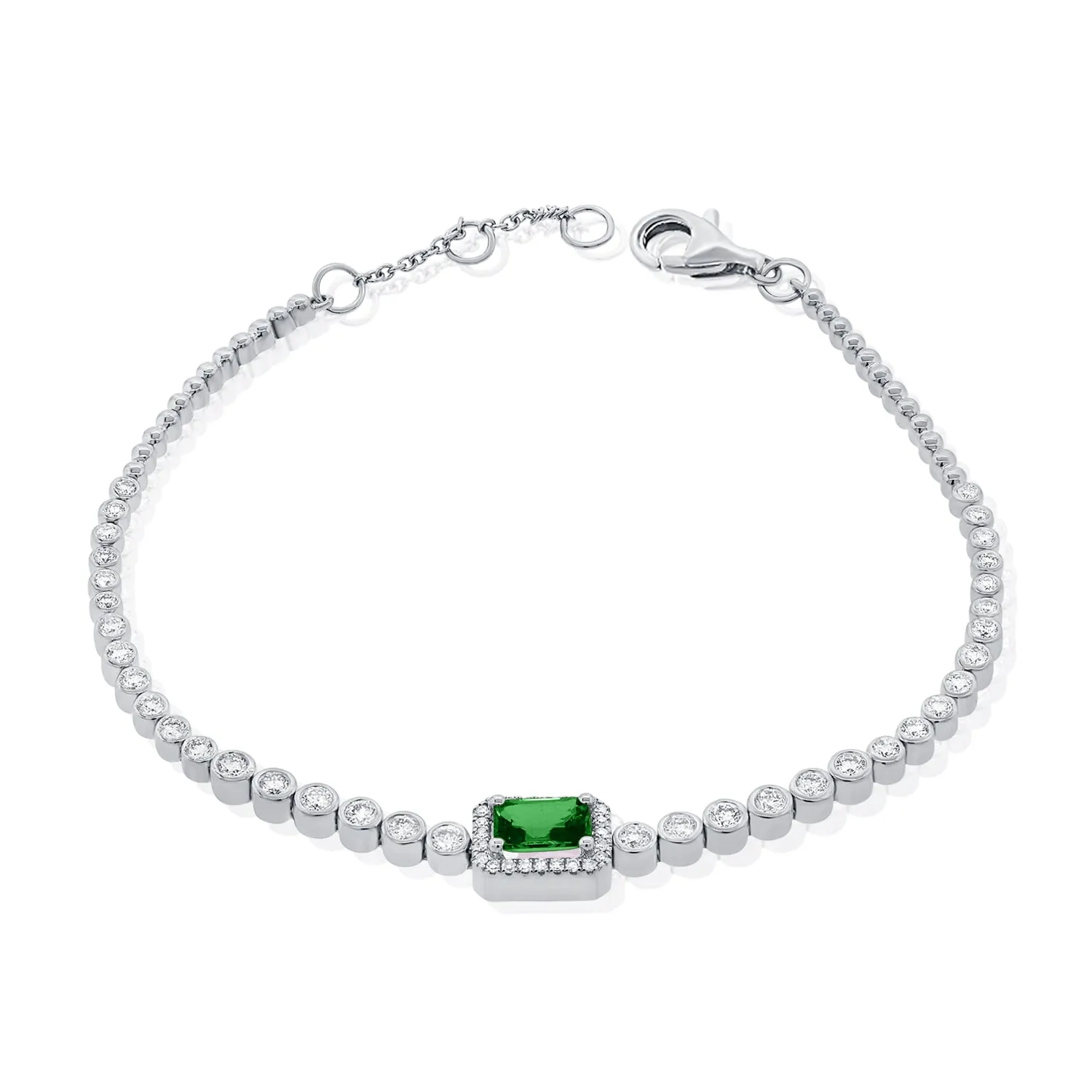 14K Gold Emerald & Diamond Bracelet