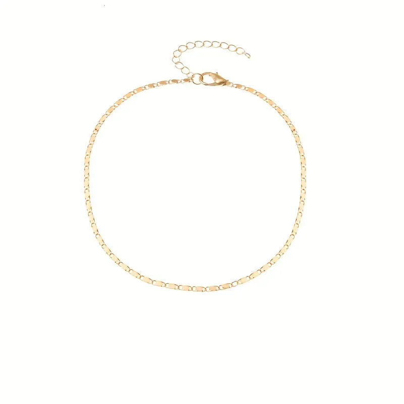 14K Gold Plated Delicate Chain Anklet for Women