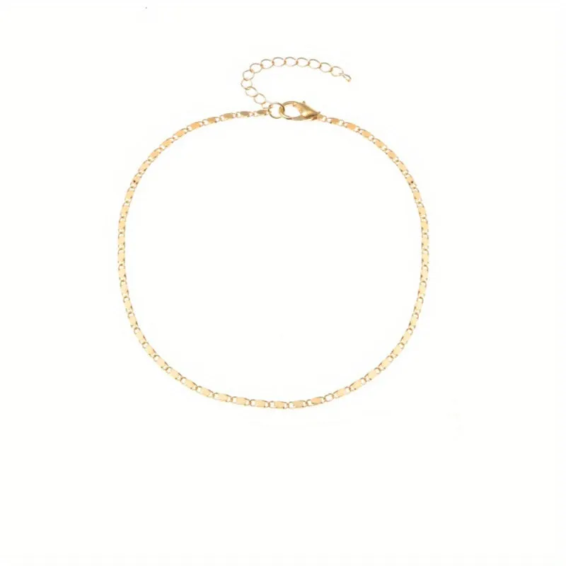 14K Gold Plated Delicate Chain Anklet for Women