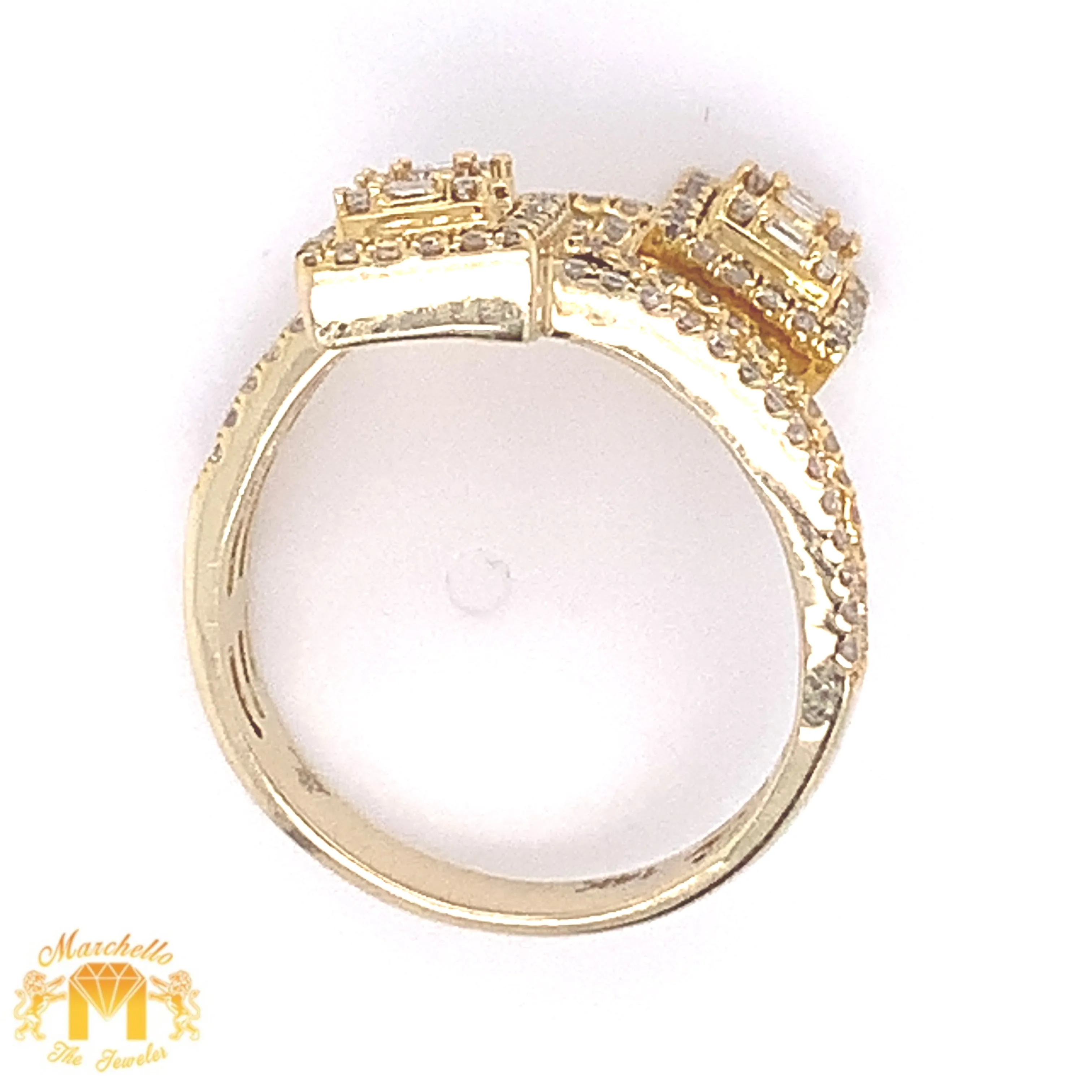 14k Gold Twin Squares Ladies' Diamond Ring