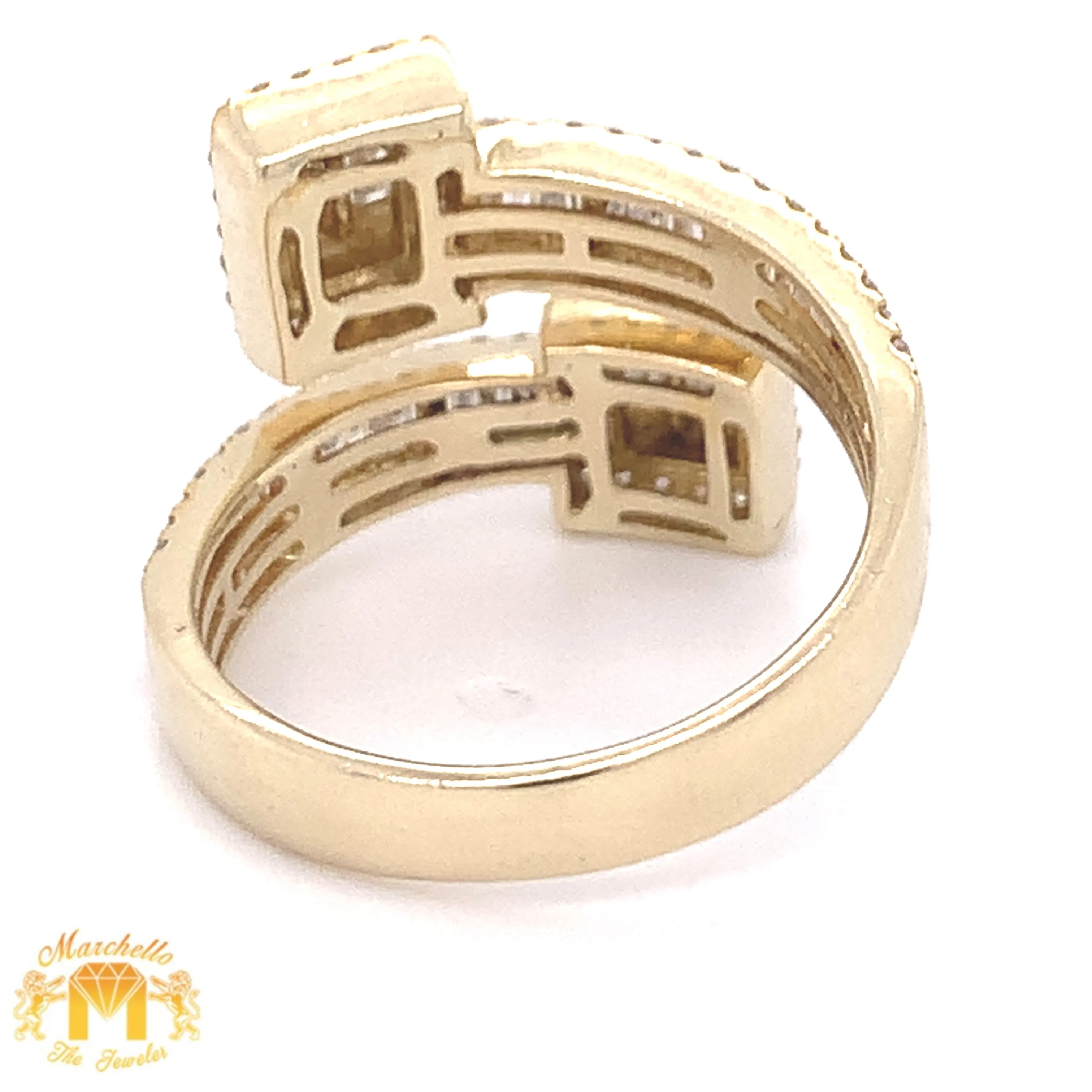 14k Gold Twin Squares Ladies' Diamond Ring