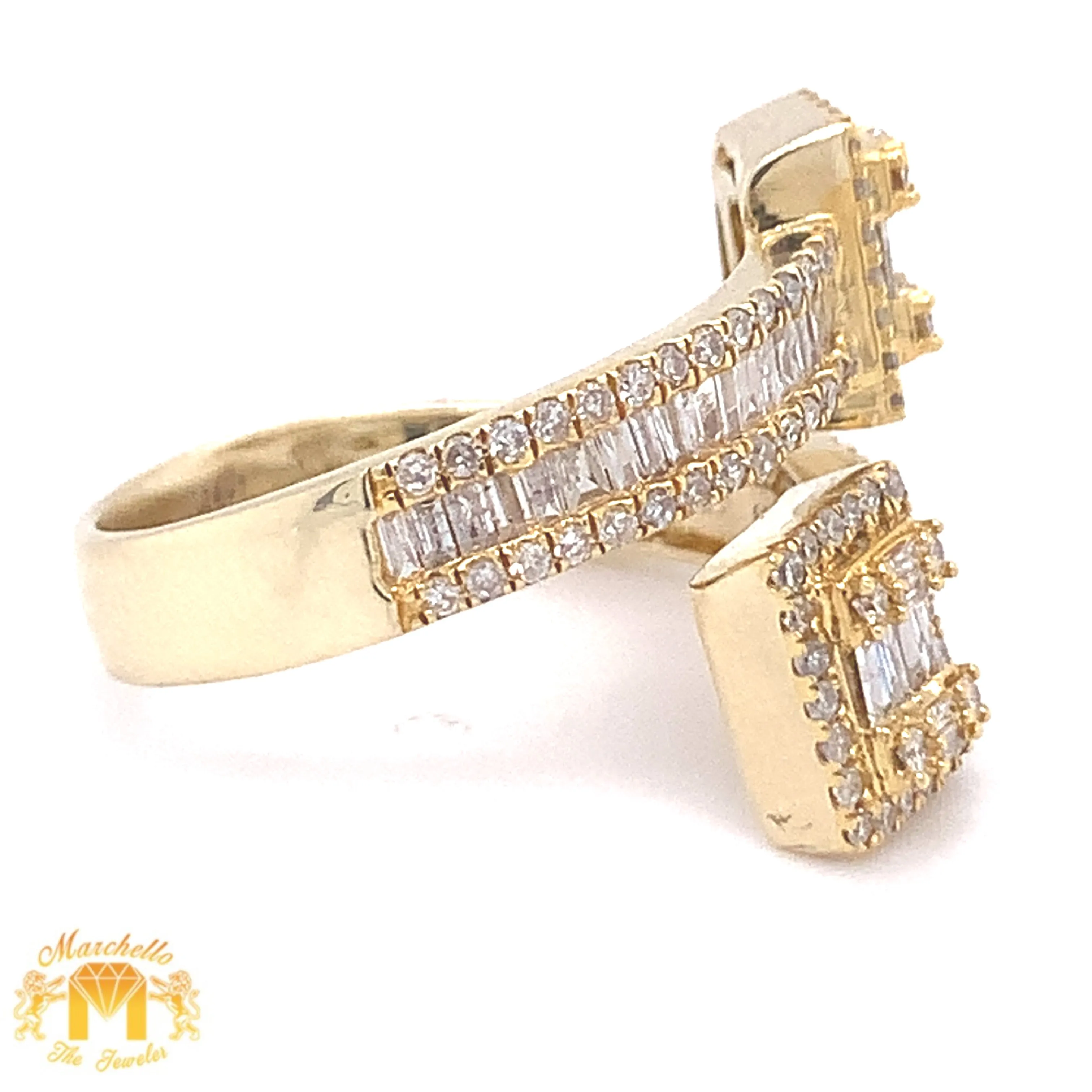 14k Gold Twin Squares Ladies' Diamond Ring