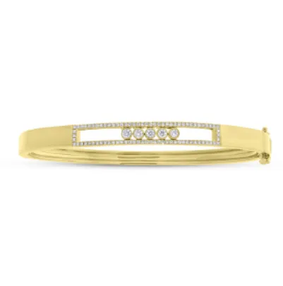 14K White Gold Diamond Slider Bangle