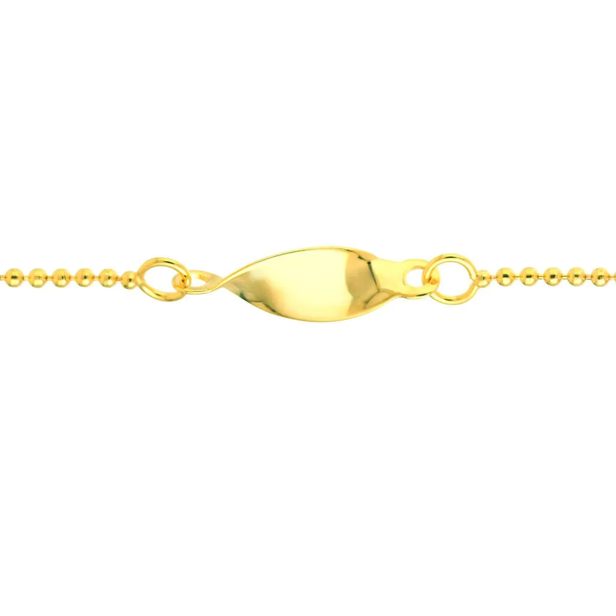 14K Yellow Gold Mini Bead and Twist Adjustable Anklet