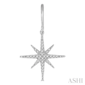 1/5 Ctw Round Cut Diamond Star Earring in 10K White Gold