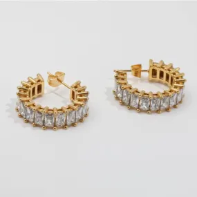 18K Gold-Filled Cubic Zircon Hoop Earrings