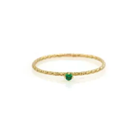 18k Tiny Twisted Emerald Ring