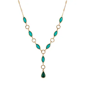 1928 Jewelry Emerald Garden Stone Y Necklace 16 3 Necklace