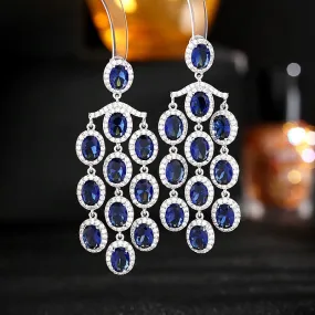 2022 new micro-set zircon earrings exaggerated long tassel earrings Women Jewelry LYX026