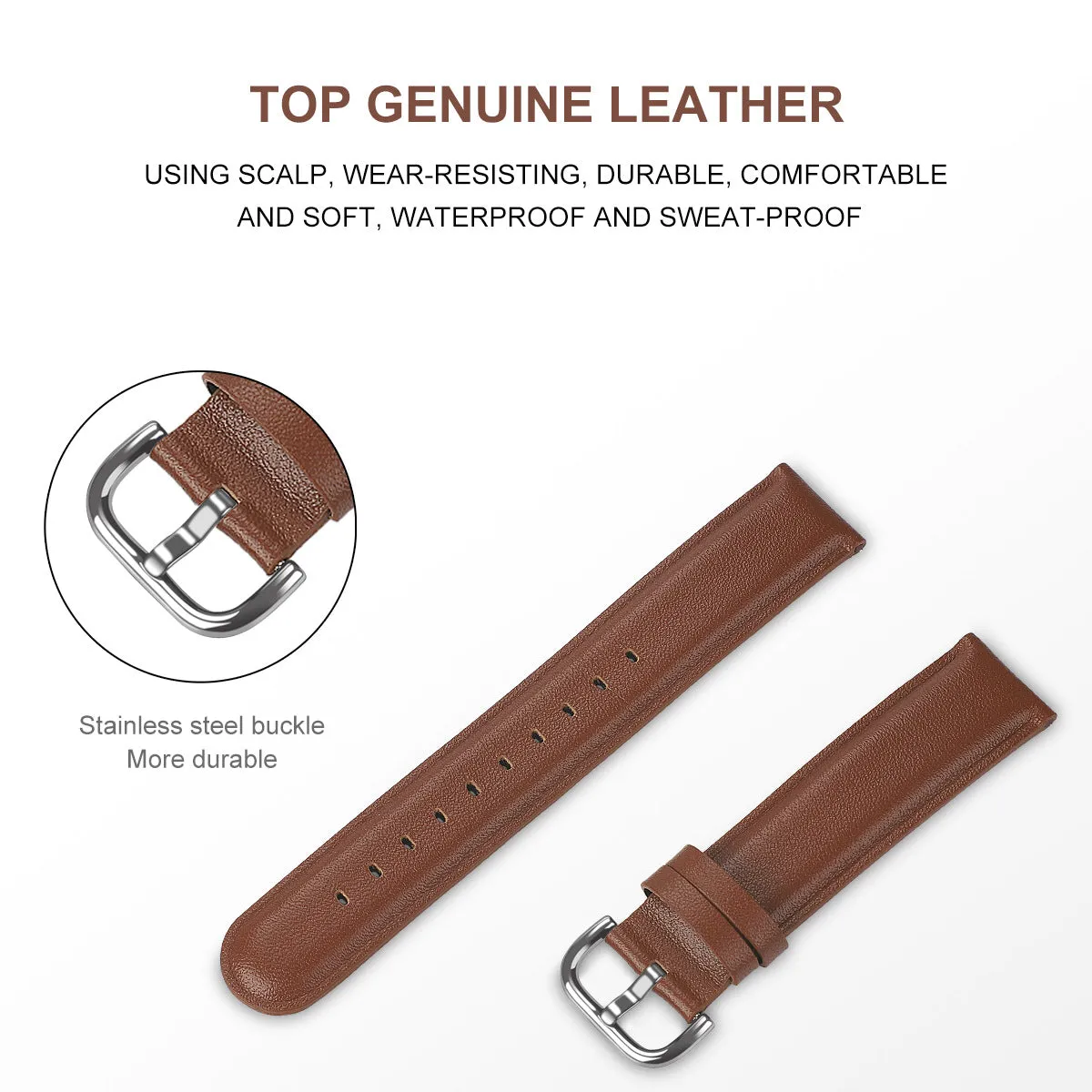 20MM Leather watch band for Samsung Galaxy Watch Active 2 smartwatch