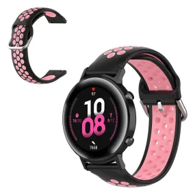 20mm Universal bi-color silicone watch strap - Black / Pink