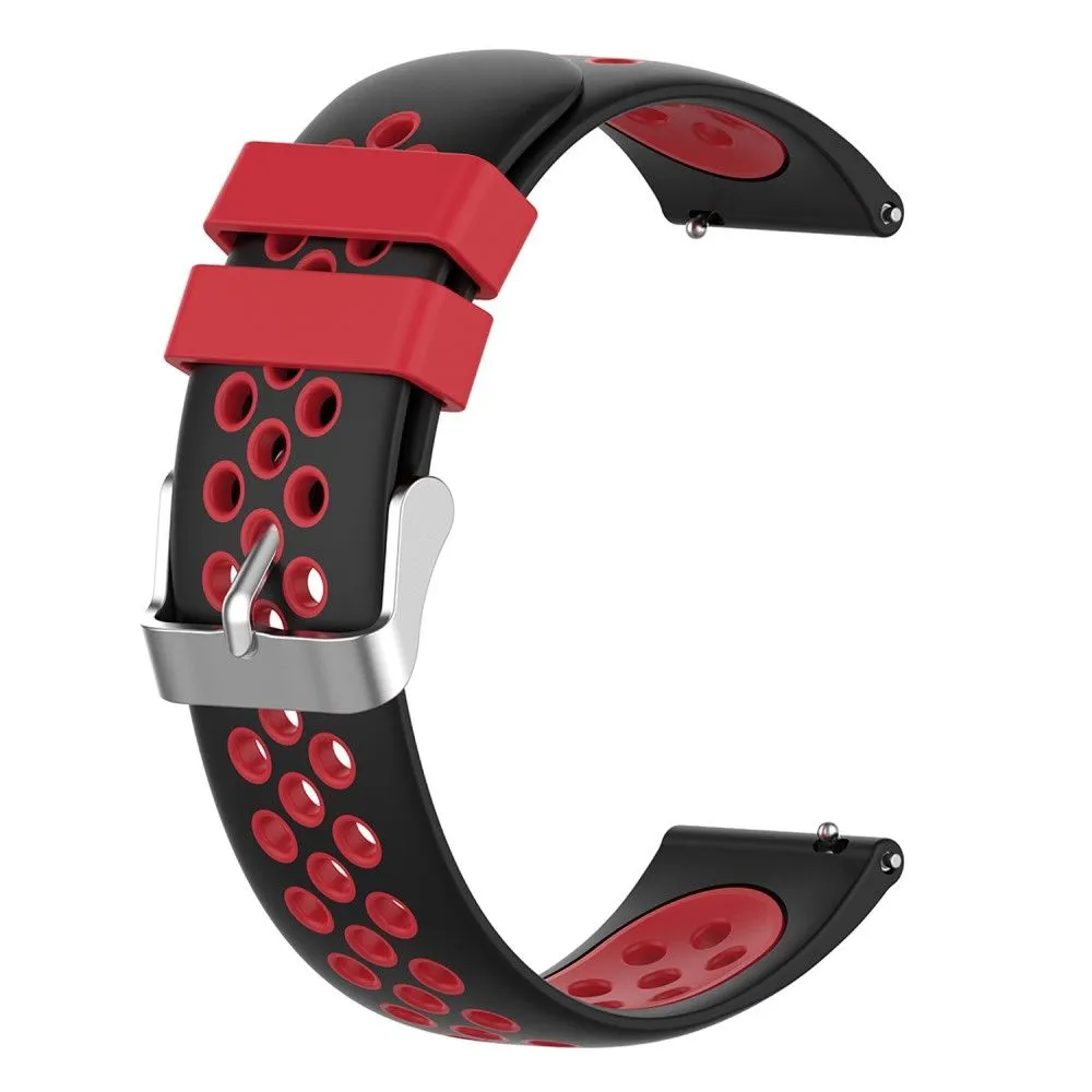 20mm Universal dual color silicone watch strap - Black / Red