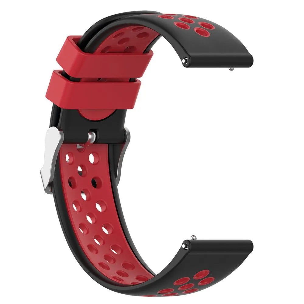 20mm Universal dual color silicone watch strap - Black / Red