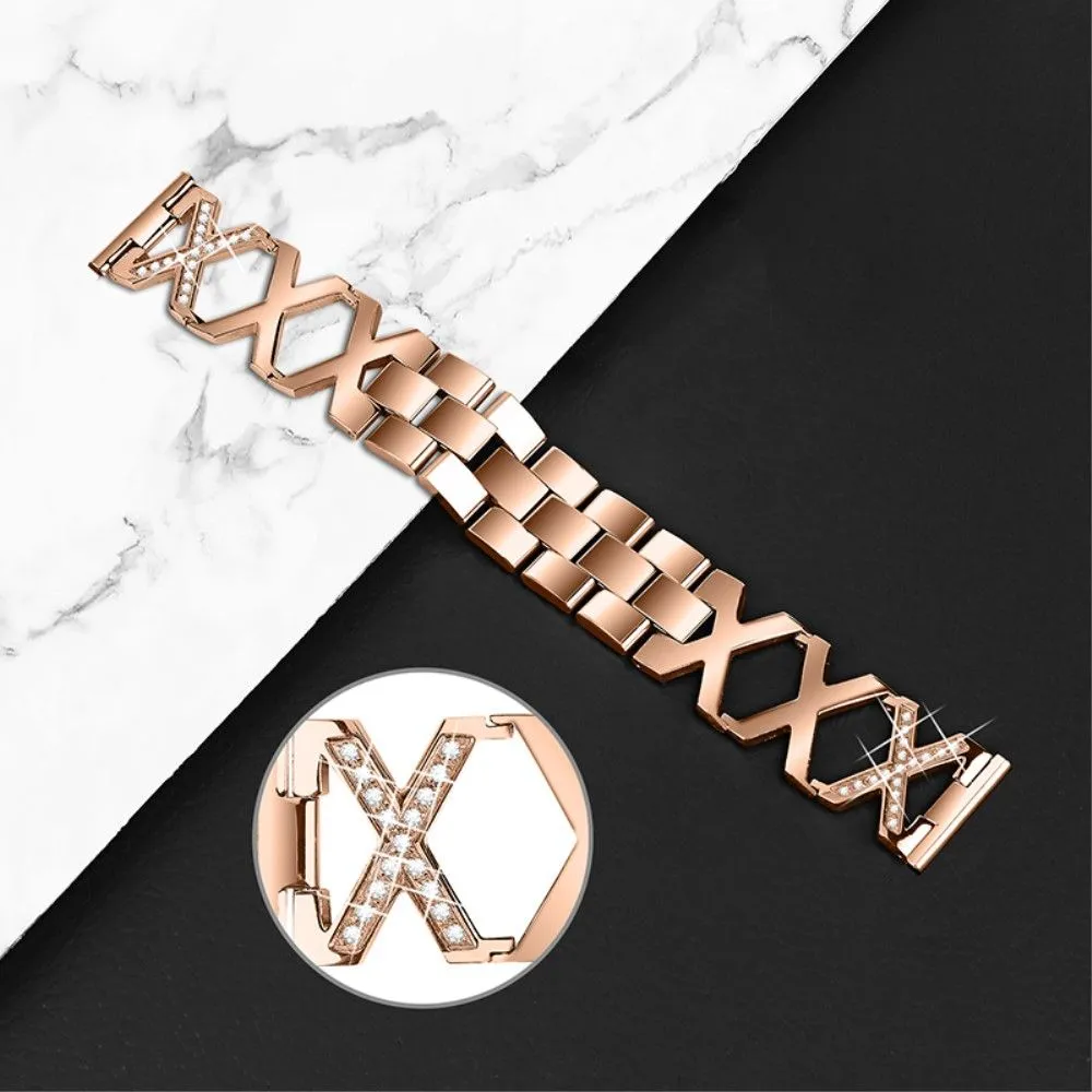 22mm X design stainless steel watch strap for Samsung Galaxy Watch - Rose Gold