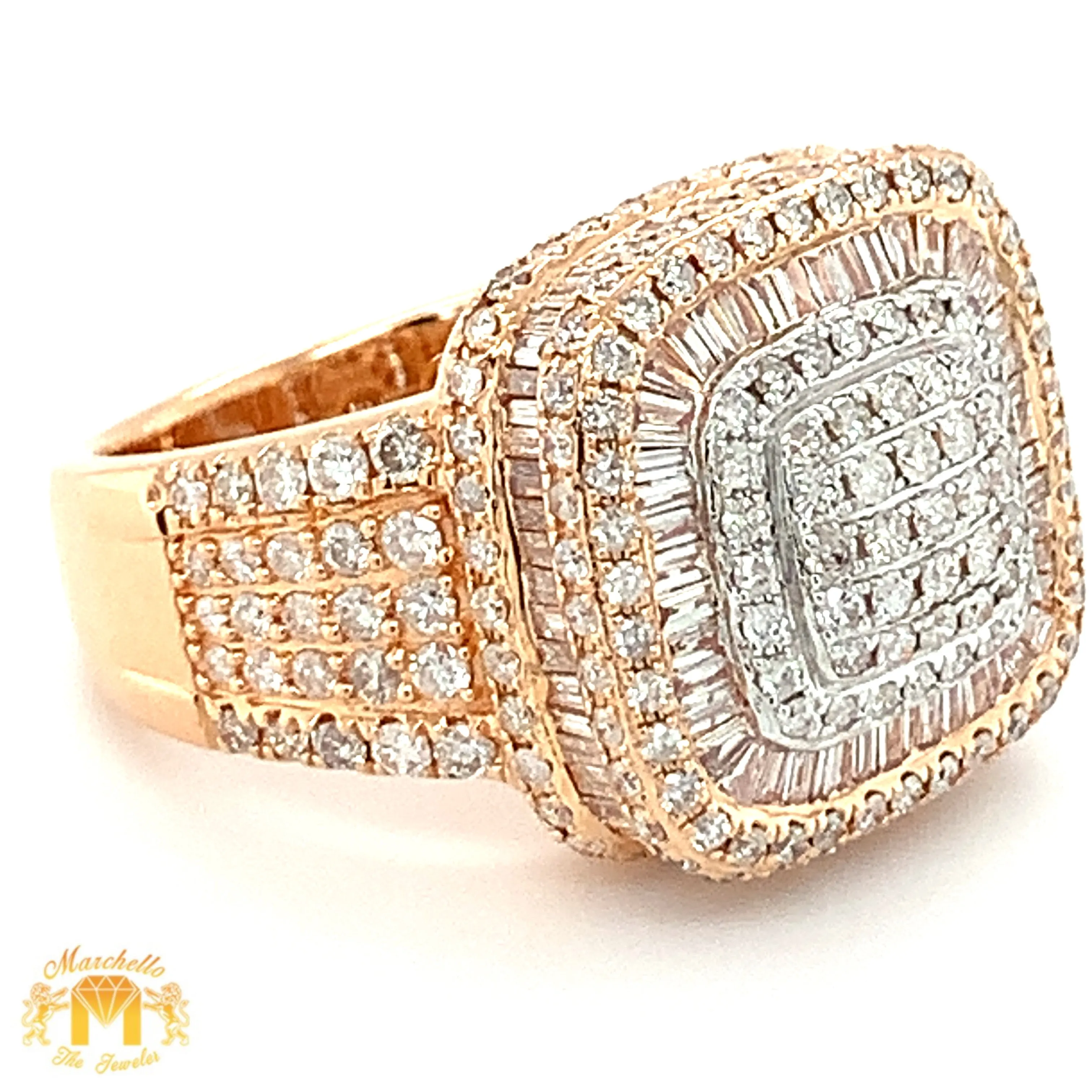 3.51ct Diamonds 14k Gold Men`s Dome shaped Ring (choose your color)