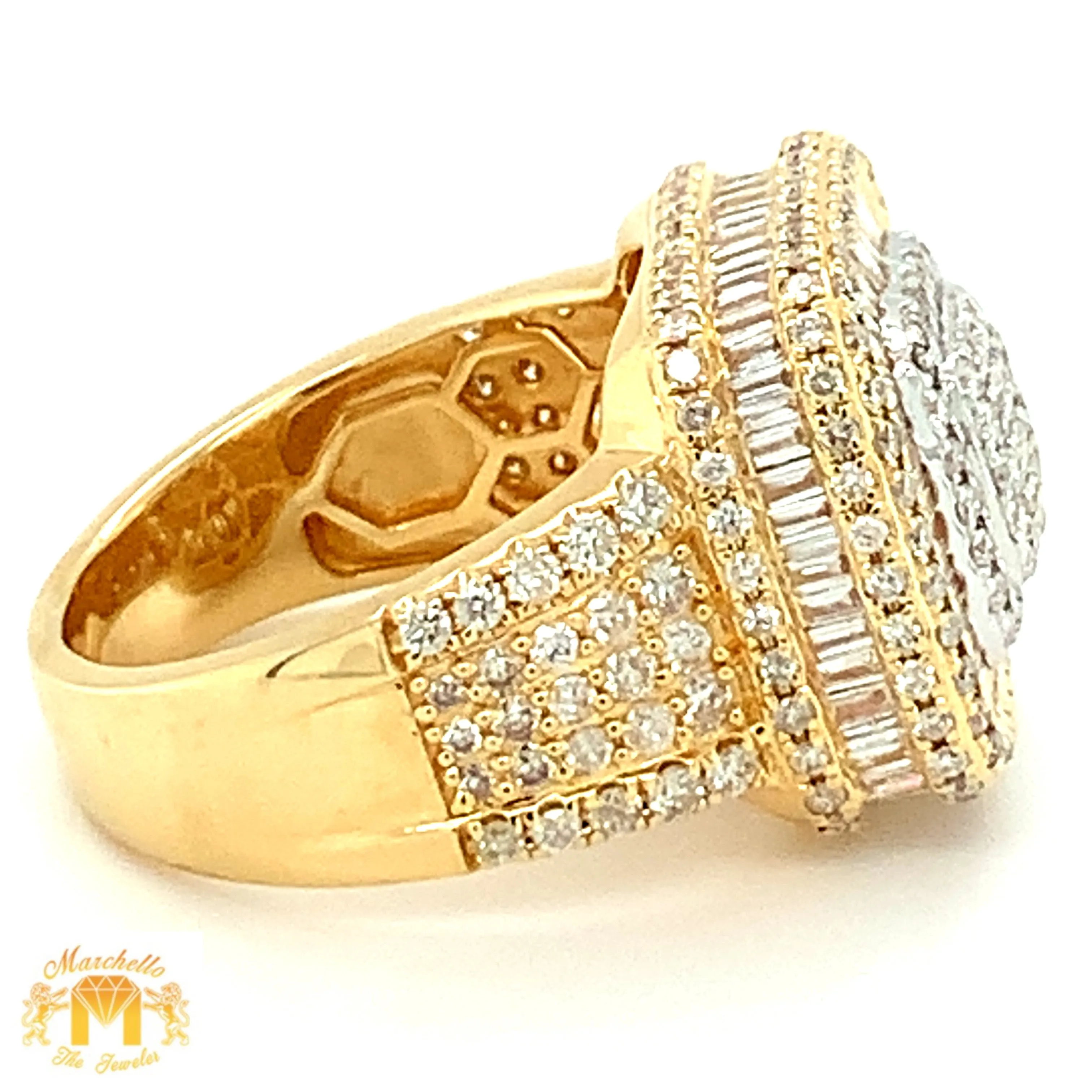 3.51ct Diamonds 14k Gold Men`s Dome shaped Ring (choose your color)