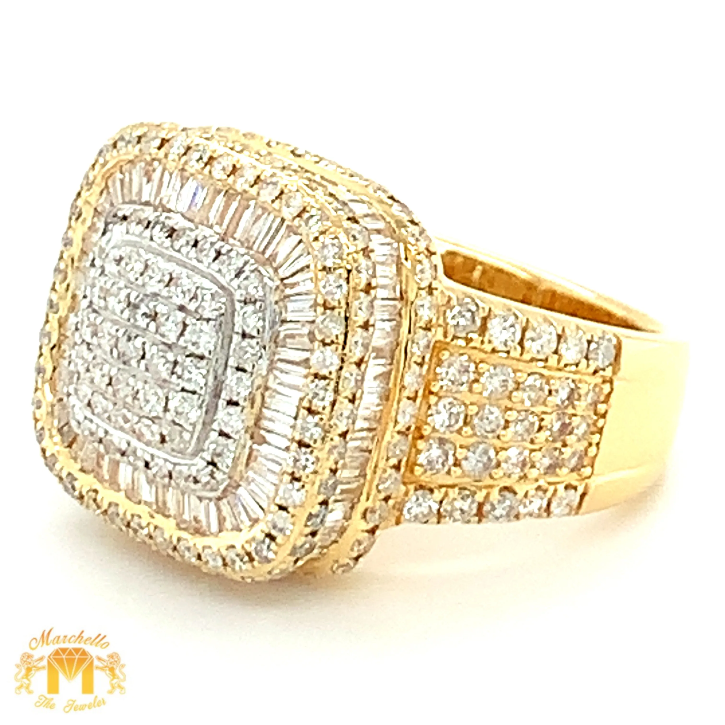 3.51ct Diamonds 14k Gold Men`s Dome shaped Ring (choose your color)