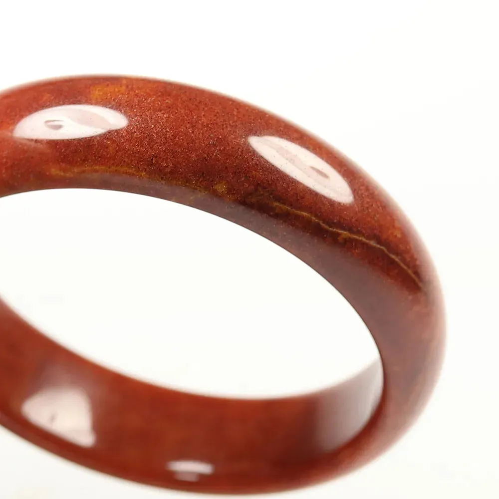 58mm Certified Grade A 100% Natural Red Brown Jade Bangle Bracelet Women