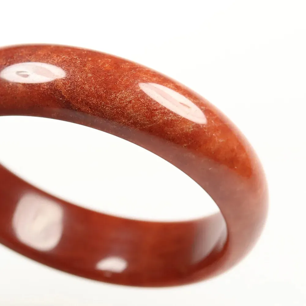 58mm Certified Grade A 100% Natural Red Brown Jade Bangle Bracelet Women