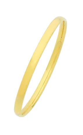 63mm Hollow Plain Bangle in 9ct Yellow Gold