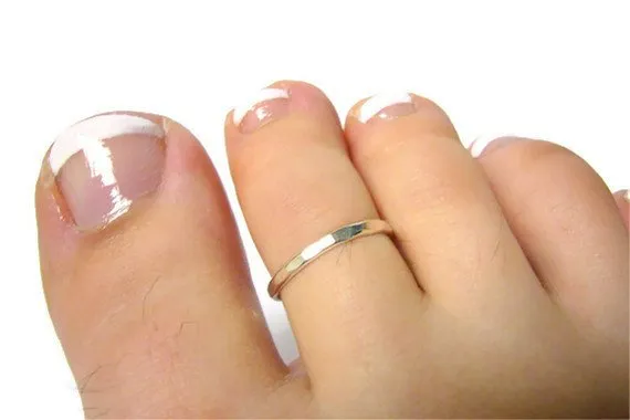 925 Sterling silver toe ring • Sterling toe ring • Hammered Adjustable